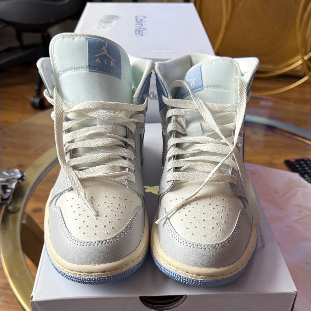 Nike Women's High-Top Sneakers - White and Light Blue